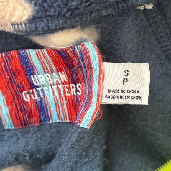 Urban Outfitters UO Stormi Flower Print Fleece Jacket, Blue/Green, Size Small - Picture 5 of 5